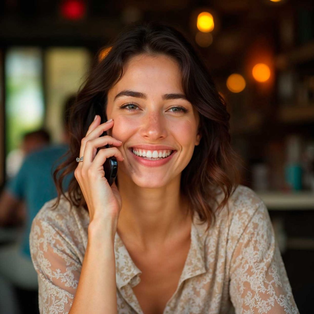 Chica contratando un catering de comida Libanesa en Barcelona